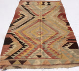 Turkish Kilim rug with Earth tone colors 7,5 x 4,6 feet - Sophie's Bazaar - 3