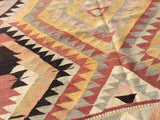 Turkish Kilim rug with Earth tone colors 7,5 x 4,6 feet - Sophie's Bazaar - 4