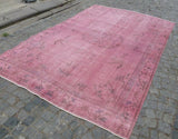 Dusty Pink overdyed area rug, 9 x 6 feet - Sophie's Bazaar - 3
