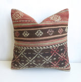 Rustic Kilim Pillow Cover with Ethnic Stripes - Sophie's Bazaar - 1