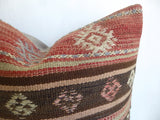 Rustic Kilim Pillow Cover with Ethnic Stripes - Sophie's Bazaar - 2