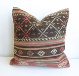 Rustic Kilim Pillow Cover with Ethnic Stripes - Sophie's Bazaar - 3