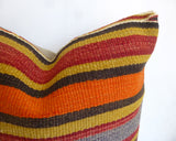 Kilim Pillow Cover with Stripes - Sophie's Bazaar - 3
