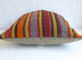 Kilim Pillow Cover with Stripes - Sophie's Bazaar - 4