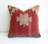 Terracotta Kilim Pillow Cover with Ethnic design - Sophie's Bazaar - 2
