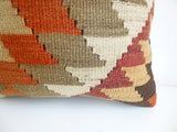 Kilim Pillow Cover with gorgeous Earth Tone Ethnic design - Sophie's Bazaar - 2