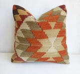 Kilim Pillow Cover with gorgeous Earth Tone Ethnic design - Sophie's Bazaar - 3