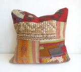 Colorful Patchwork Kilim Pillow Cover - Sophie's Bazaar - 2