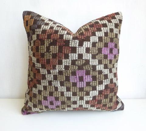Embroidered Kilim Pillow Cover - Sophie's Bazaar - 1