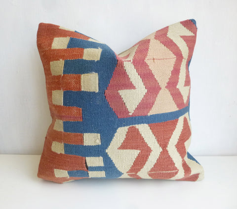 Kilim Pillow Cover with Tribal Design - Sophie's Bazaar - 1