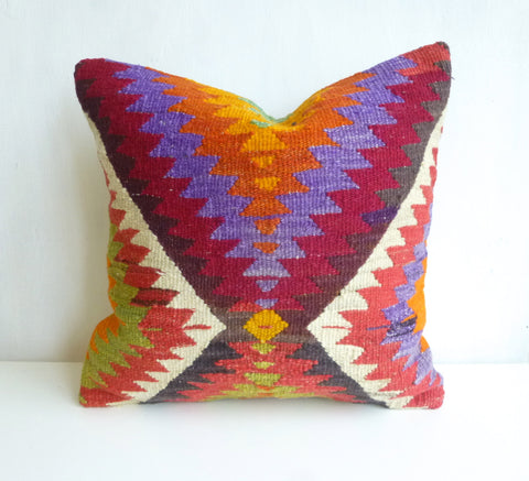 Amazing Colorful Tribal Kilim Pillow Cover - Sophie's Bazaar - 1