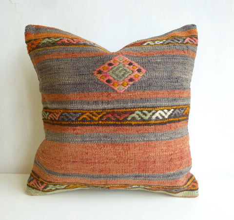 Bohemian Kilim Pillow Cover with Ethnic Pattern - Sophie's Bazaar - 1
