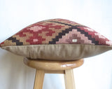 Anatolian Kilim Pillow Cover with Earth Tone colors - Sophie's Bazaar - 2