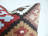 Anatolian Kilim Pillow Cover with Earth Tone colors - Sophie's Bazaar - 4