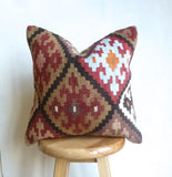Anatolian Kilim Pillow Cover with Earth Tone colors - Sophie's Bazaar - 1