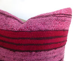 Pink & Cherry Kilim Pillow Cover / Overdyed Throw cushion - Sophie's Bazaar - 3