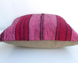 Pink & Cherry Kilim Pillow Cover / Overdyed Throw cushion - Sophie's Bazaar - 4