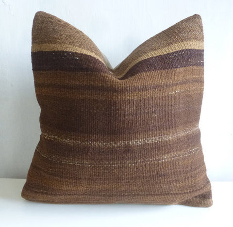 Brown Kilim Pillow cover 45x45 cm - Sophie's Bazaar - 1