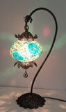 Decorative Handmade mosaic lamp with hand crafted copper base, Bedside night table lamp - Sophie's Bazaar - 1