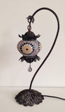 Mosaic Lamp with Hand Crafted Copper swan neck base - Sophie's Bazaar - 2