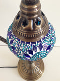 Royal Blue and Aqua Swan neck Mosaic Lamp - Sophie's Bazaar - 4