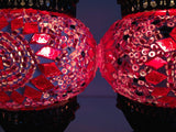 Pair of Small Pink Turkish Mosaic Lamps - Sophie's Bazaar - 3
