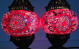 Pair of Small Pink Turkish Mosaic Lamps - Sophie's Bazaar - 5
