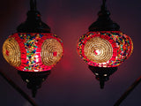 Turkish Mosaic Lamp set with Vintage Look Metal Base - Sophie's Bazaar - 4