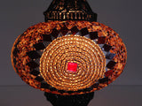 Golden Turkish Mosaic Lamp with Hand crafted Copper Base - Sophie's Bazaar - 1