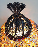 Golden Turkish Mosaic Lamp with Hand crafted Copper Base - Sophie's Bazaar - 4