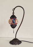 Colorful Turkish Boho mosaic lamp with hand crafted copper base - Sophie's Bazaar - 2