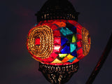 Colorful Turkish Boho mosaic lamp with hand crafted copper base - Sophie's Bazaar - 4