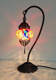 Colorful Turkish Boho mosaic lamp with hand crafted copper base - Sophie's Bazaar - 1