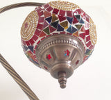 Red and Gold Swan Neck Mosaic Lamp With Vintage Look Base - Sophie's Bazaar - 5