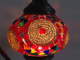 Red and Gold Swan Neck Mosaic Lamp With Vintage Look Base - Sophie's Bazaar - 3