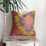 Decorative Kilim Pillow with Pink medallion